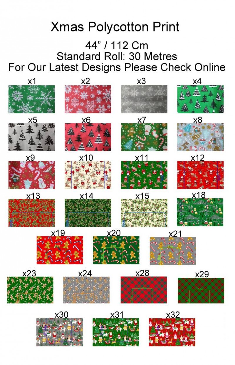 Christmas Range - PolyCotton Prints (30M Roll