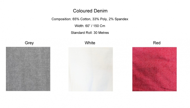coloured denim fabric (30m roll)