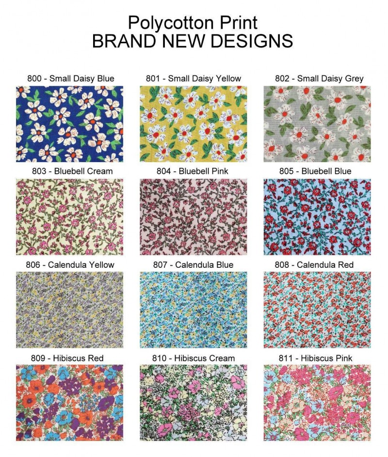 New PolyCotton Print - NEW 2022 Florals (30M 