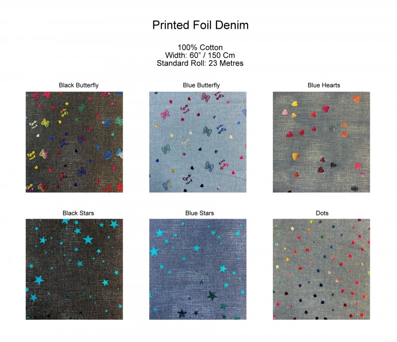 Printed Denim Fabric (23m Roll)