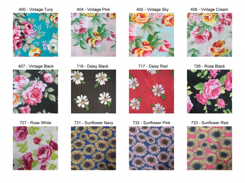 New PolyCotton Print - Large Florals (Metres)