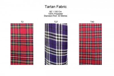 Tartan Fabric - 100% Polyester (30M Rolls)