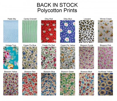 PolyCotton Print - BACK IN STOCK (30 m Rolls)