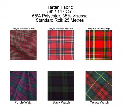 Tartan Fabric (30M Rolls) - PolyViscose