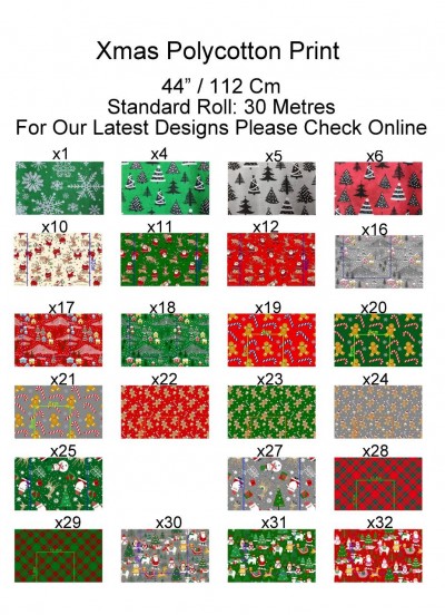 Christmas Range - PolyCotton Prints (30M Roll)